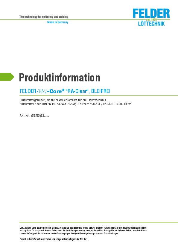 Lötdraht 0,5mm 100g Sn96,5Ag3,0Cu0,5 FELDER