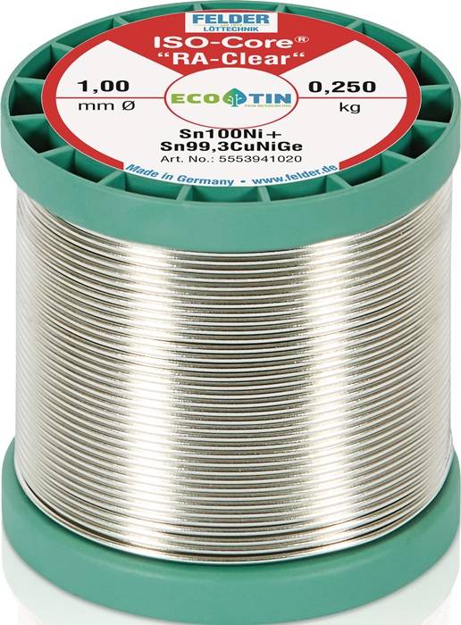 Lötdraht ISO-Core® RAClear 1mm 250g Sn100Ni+ FELDER