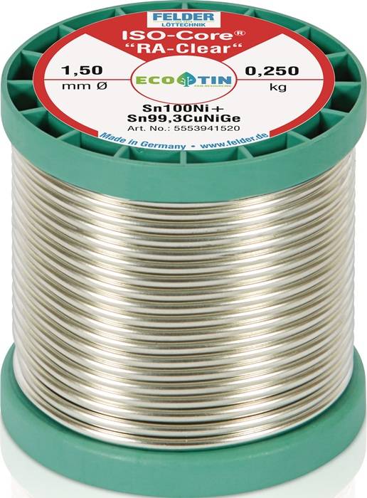 Lötdraht ISO-Core® RAClear 1,5mm 250g Sn100Ni+ FELDER