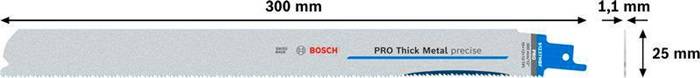 Säbelsägeblatt PRO Thick Metal precise S1237HBF L.300mm B.25 mm 5 St./Karte