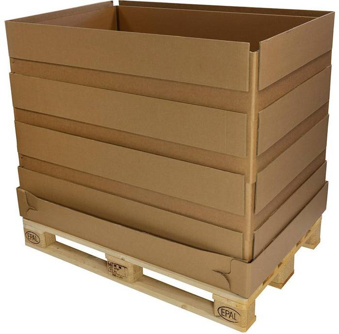 Wellpapp-Aufsatzrahmen 5-wellig Maße 1179x779x225mm Qualität 2.96 BAA + 2.70 BC