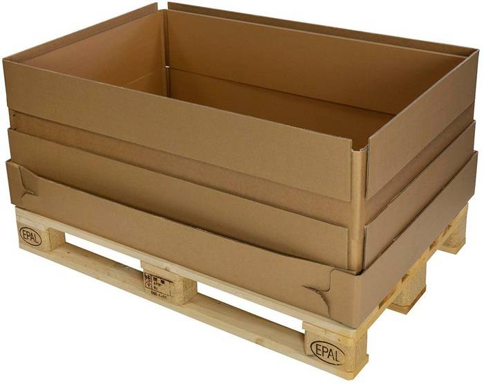 Wellpapp-Aufsatzrahmen 5-wellig Maße 1179x779x225mm Qualität 2.96 BAA + 2.70 BC