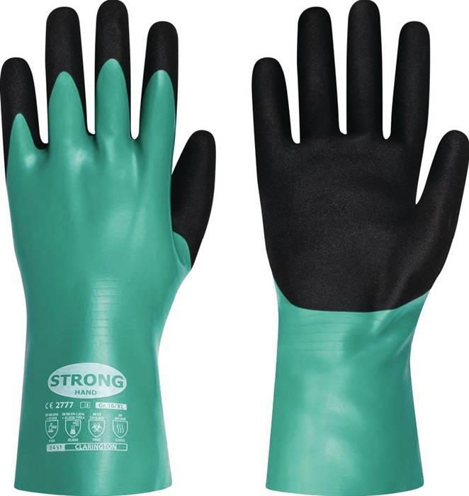Chemiehandschuhe CLARINGTON Gr.10 grün/schwarz EN 407/EN 388/EN 374
