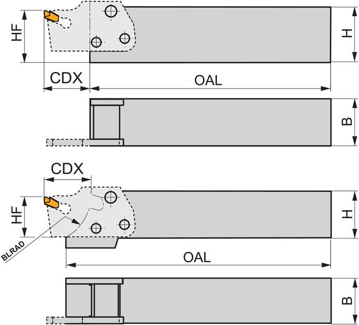Modularer Werkzeughalter ISO MS-EN-1616 H Einstechtiefe 15mm PRAMET
