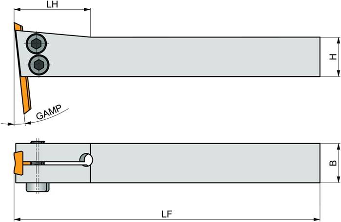 Scarfing-Werkzeugaufnahme ISO XLCDN 2525 R 15 Funktions-L. 200mm PRAMET
