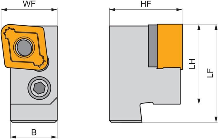 Kassette ISO KTP-CANL 1907 Funktions-L. 43mm f. Radsatzbearbeitung Linkslauf