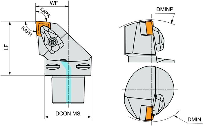 Klemmhalter ISO C5-DCLNL-35060-12 D.50mm m. Polygonkupplung Linkslauf