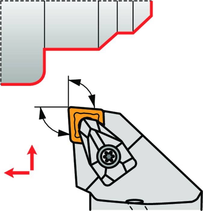 Klemmhalter ISO C6-DCLNR-45065-12 D.63mm m. Polygonkupplung Rechtslauf