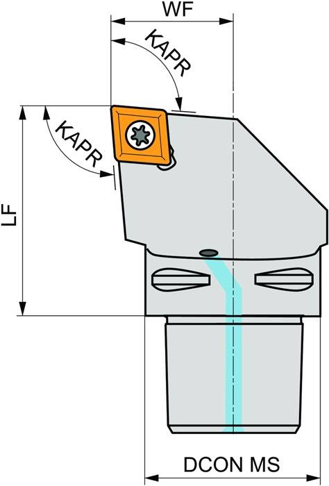 Klemmhalter ISO C3-SCLCL-22040-09 D.32mm m. Polygonkupplung Linkslauf