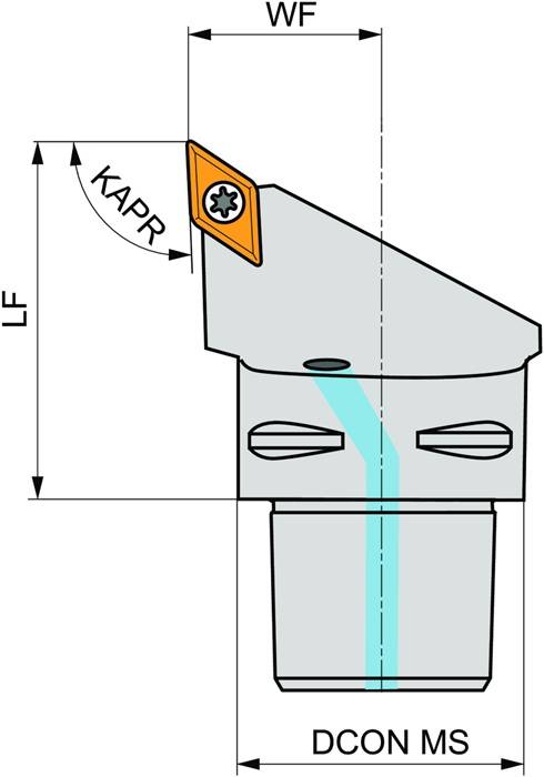 Klemmhalter ISO C5-SDJCR-35060-11 D.50mm m. Polygonkupplung Rechtslauf