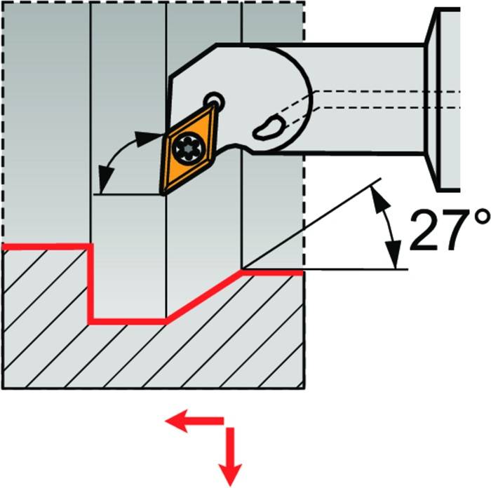 Klemmhalter ISO C3-SDUCR-11065-07 D.50mm m. Polygonkupplung Rechtslauf
