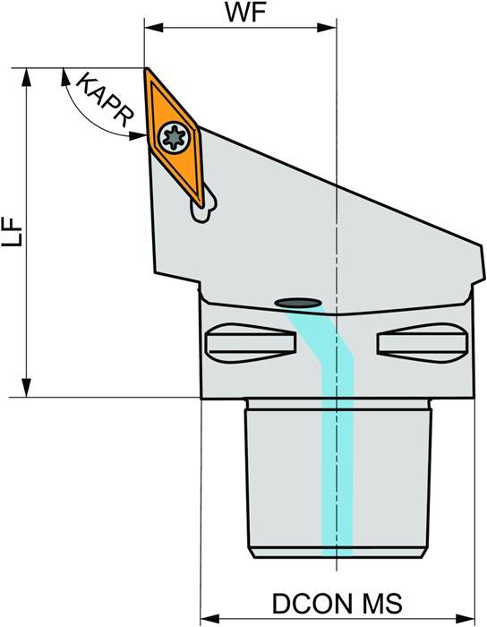 Klemmhalter ISO C6-SVJBR-45065-16 D.63mm m. Polygonkupplung Rechtslauf