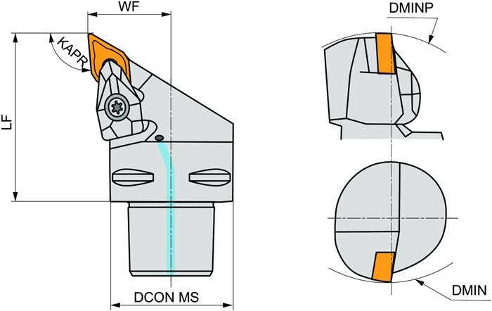 Klemmhalter ISO C5-DDJNL-35060-15 D.50mm m. Polygonkupplung Linkslauf