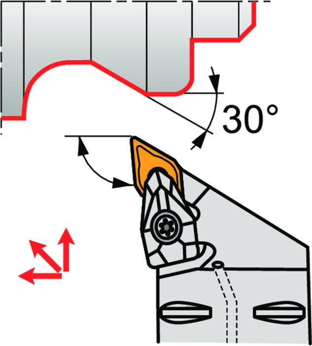 Klemmhalter ISO C5-DDJNL-35060-15 D.50mm m. Polygonkupplung Linkslauf