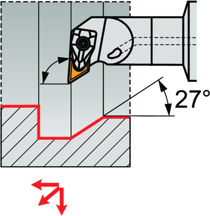 Klemmhalter ISO C4-DDUNL-17090-11 D.40mm m. Polygonkupplung Linkslauf