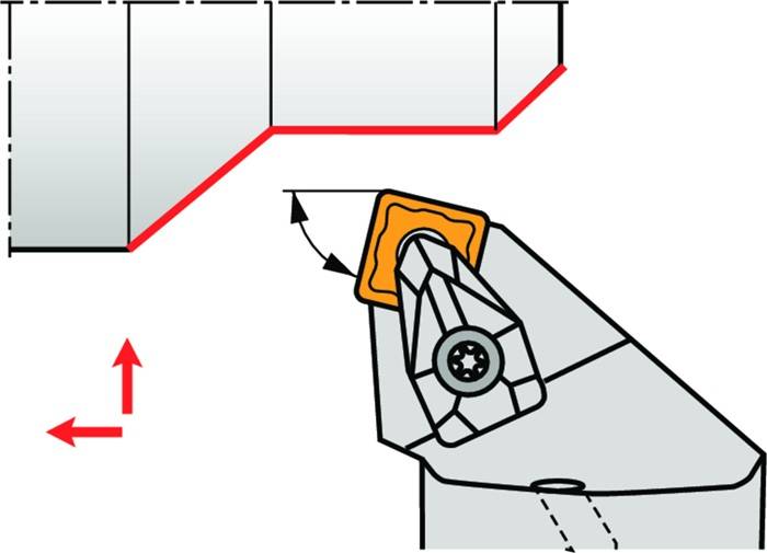 Klemmhalter ISO C4-DSRNR-22050-12 D.40mm m. Polygonkupplung Rechtslauf