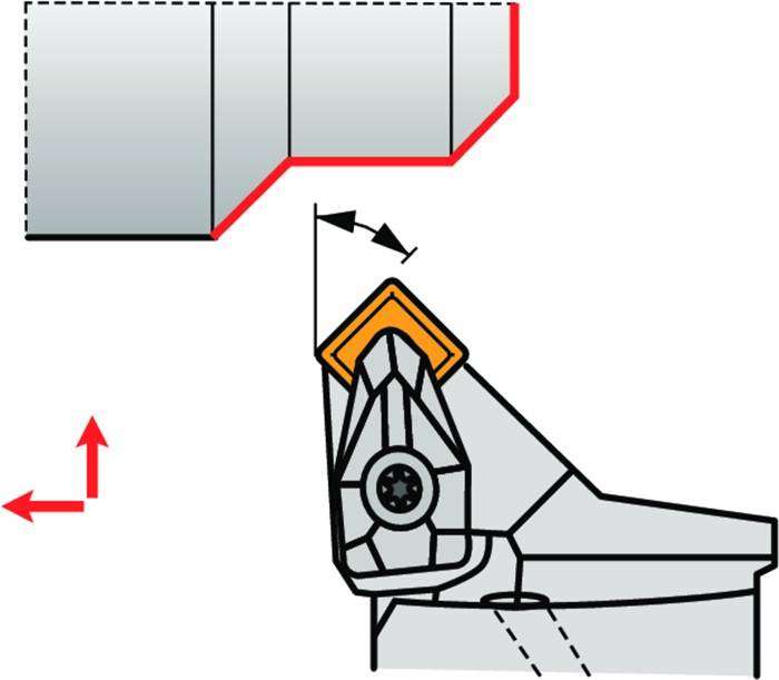 Klemmhalter ISO C4-DSSNL-27042-12 D.40mm m. Polygonkupplung Linkslauf