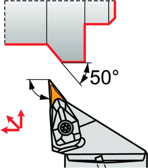 Klemmhalter ISO C4-DVJNL-27062-16 D.40mm m. Polygonkupplung Linkslauf