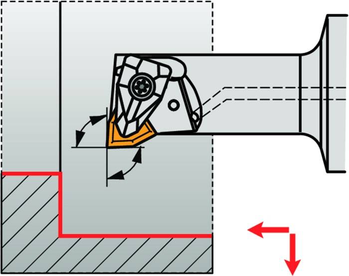 Klemmhalter ISO C4-DWLNL-13075-06 D.40mm m. Polygonkupplung Linkslauf