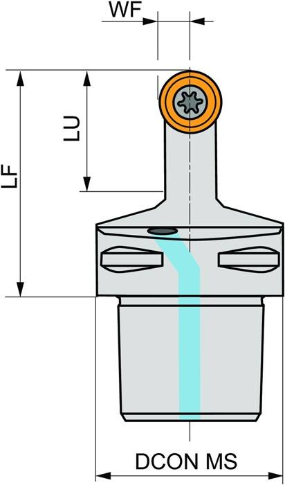 Klemmhalter ISO C4-SRDCN-00050-12A D.40mm m. Polygonkupplung PRAMET
