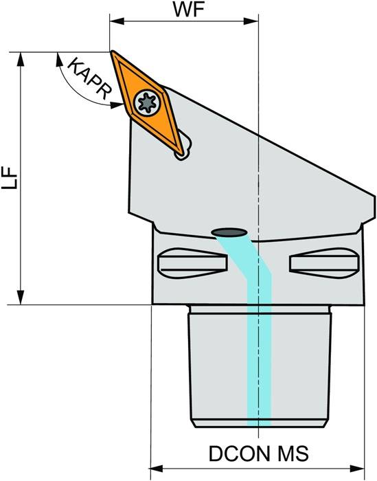 Klemmhalter ISO C4-SVHBL-27050-16 D.40mm m. Polygonkupplung Linkslauf