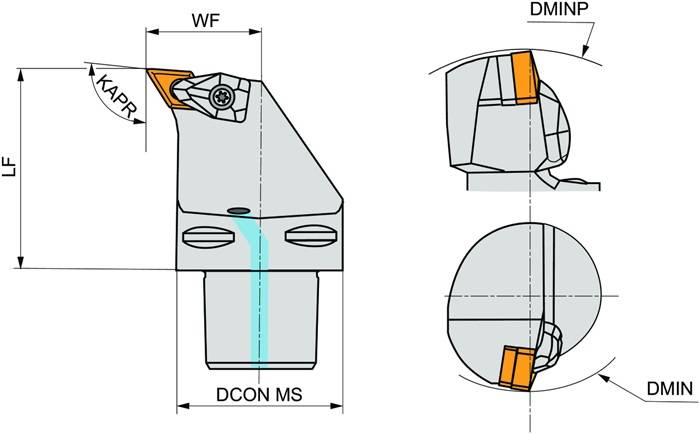 Klemmhalter ISO C5-DDUNL-35060-15 D.50mm m. Polygonkupplung Linkslauf