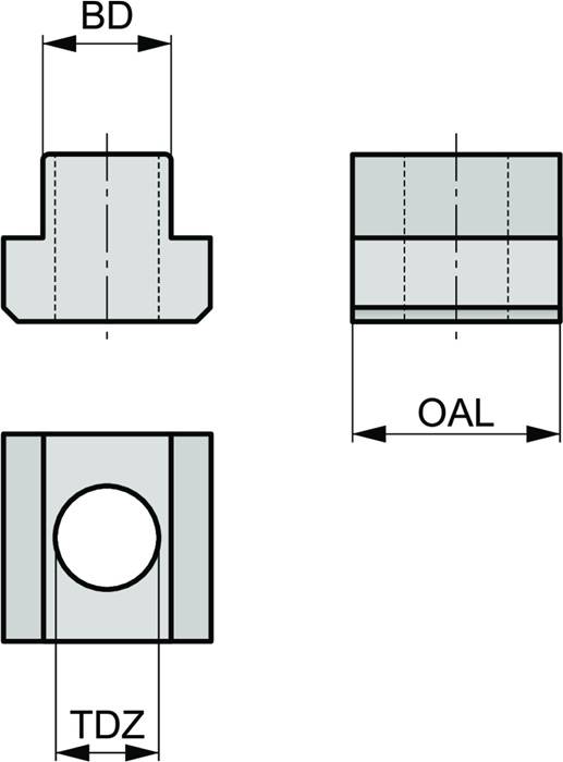 T-Nut ISO TN.16-M10 D.16mm PRAMET