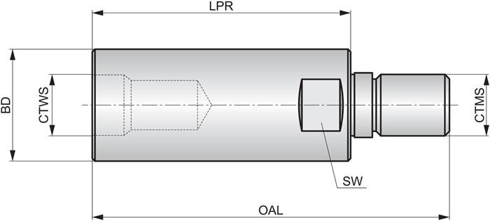 Fräseraufnahme ISO AT.M8-IHA.M8.030 Grundkörper-D. 13mm PRAMET