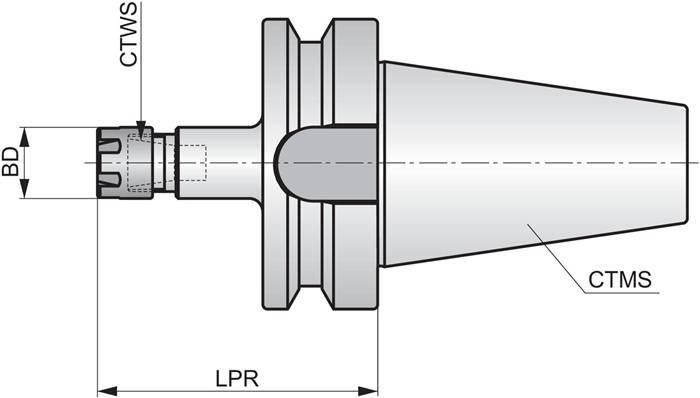 ER Mini-Spannzangenfutter ISO BT.40ADB-CCM.ER16.100 D. 10mm PRAMET