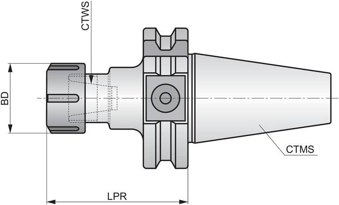 ER Spannzangenfutter DIN 69871 D. 16mm ISO 69871.40AD-CC.ER25.060 PRAMET