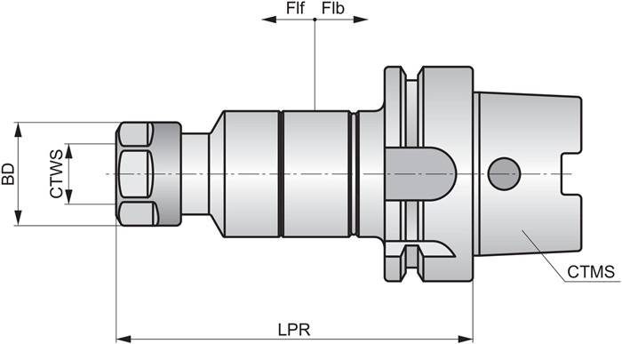 Gewindeschneid-Schnellwechselfutter ISO HSK.63A-QT.ER16.089 D. 10mm PRAMET