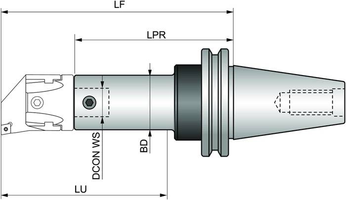Werkzeugschaft ISO BT 350 027 130 R D.15mm PRAMET