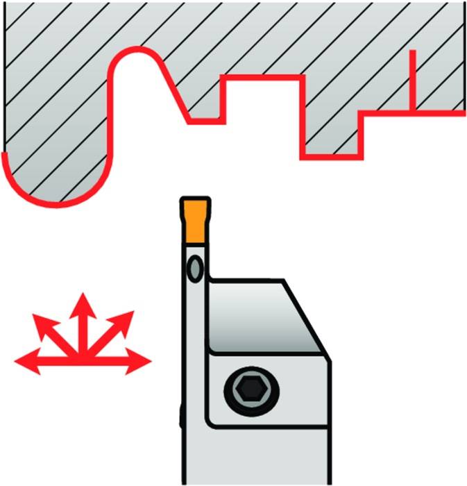 Außendrehhalter ISO GL3-A1212HFL-12-40 Einstechtiefe 12mm Linkslauf PRAMET