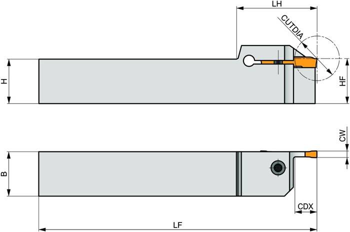 Außendrehhalter ISO GL4-S2525MFR-12 Einstechtiefe 12mm Rechtslauf PRAMET