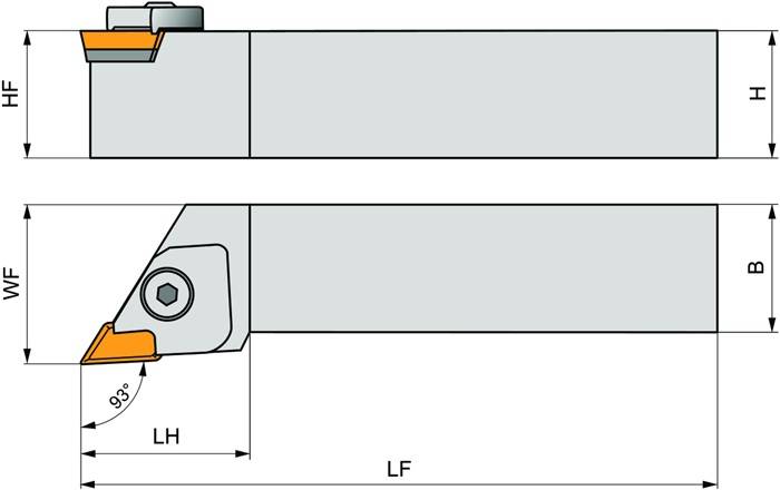 Drehwerkzeughalter ISO CKJNL 3225 P 16 Funkt.-Länge 170mm Linkslauf PRAMET