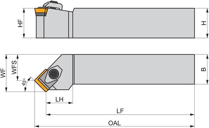 Drehwerkzeughalter ISO CSSPR 2020 K 12 Funkt.-Länge 125mm Rechtslauf PRAMET