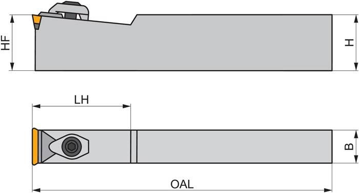 Drehwerkzeughalter ISO CTCPN 2514 M 16 Funkt.-Länge 150mm Neutral PRAMET