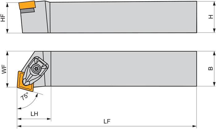 Drehwerkzeughalter ISO DCBNL 2525 M 12 Funkt.-Länge 150mm Linkslauf PRAMET