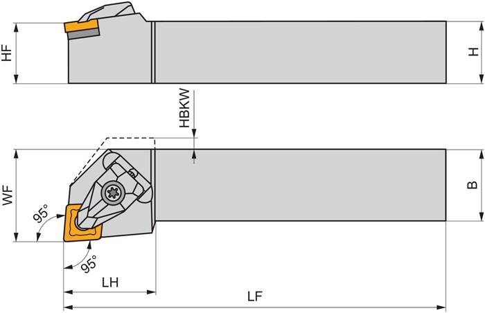 Drehwerkzeughalter ISO DCLNR 4040 S 19 Funkt.-Länge 250mm Rechtslauf PRAMET