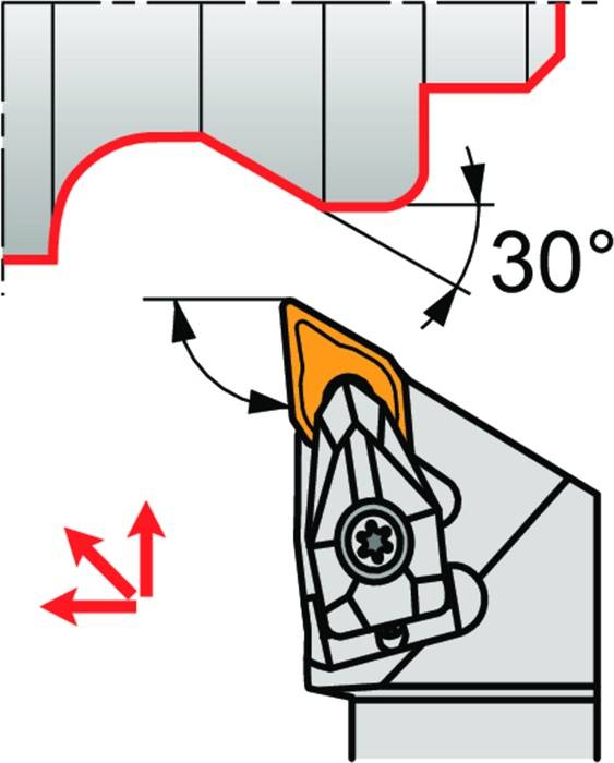 Drehwerkzeughalter ISO DDJNR 3232 P 15 Funkt.-Länge 170mm Rechtslauf PRAMET