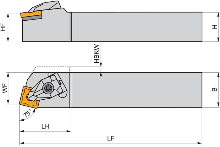 Drehwerkzeughalter ISO DSBNL 2525 M 12 Funkt.-Länge 150mm Linkslauf PRAMET