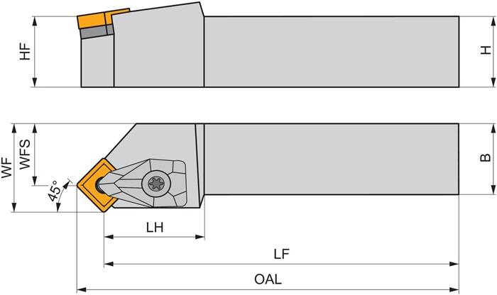 Drehwerkzeughalter ISO DSSNR 3225 P 15 Funkt.-Länge 170mm Rechtslauf PRAMET