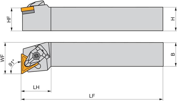 Drehwerkzeughalter ISO DTFNR 2525 M 16 Funkt.-Länge 150mm Rechtslauf PRAMET