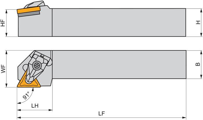 Drehwerkzeughalter ISO DTGNL 2525 M 16 Funkt.-Länge 150mm Linkslauf PRAMET