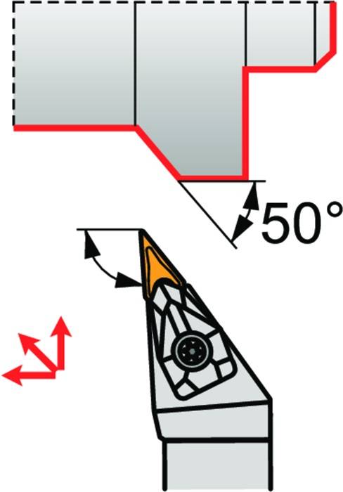 Drehwerkzeughalter ISO DVJNL 2020 K 16 Funkt.-Länge 125mm Linkslauf PRAMET