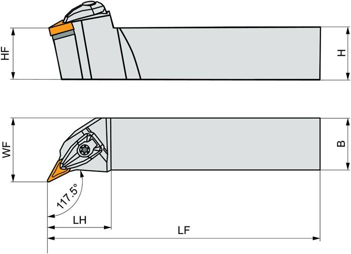 Drehwerkzeughalter ISO DVPNL 2525 M 16 Funkt.-Länge 150mm Linkslauf PRAMET