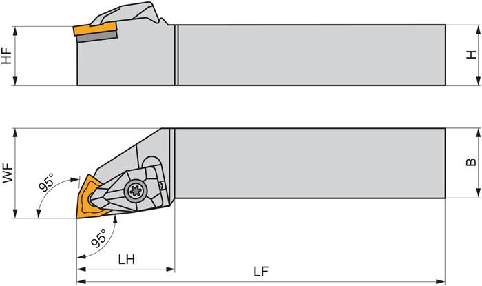 Drehwerkzeughalter ISO DWLNR 1616 H 06 Funkt.-Länge 100mm Rechtslauf PRAMET