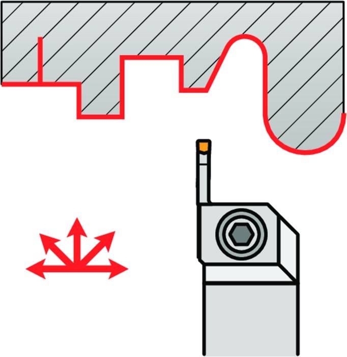 Drehwerkzeughalter ISO GFIL 2020 K 03 Funkt.-Länge 125mm Linkslauf PRAMET