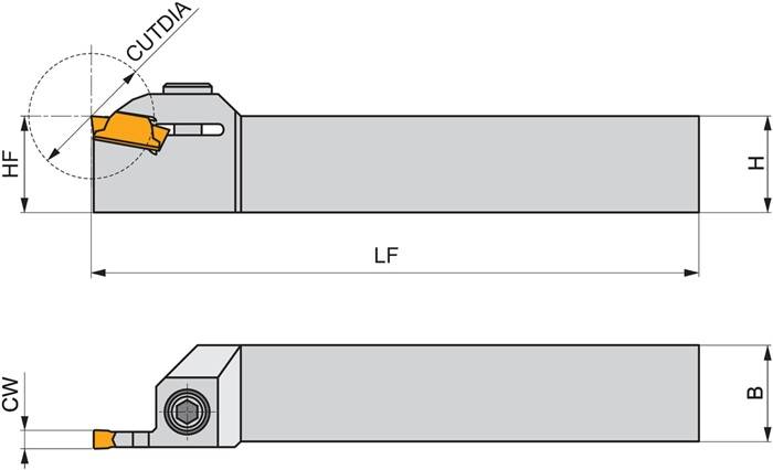 Drehwerkzeughalter ISO GFIR 1616 H 03 Funkt.-Länge 100mm Rechtslauf PRAMET