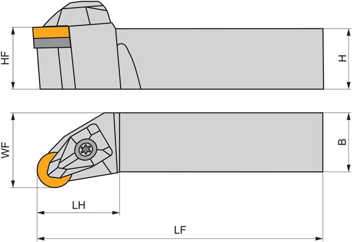 Drehwerkzeughalter ISO DRSNR 2525 M 12 Funkt.-Länge 150mm Rechtslauf PRAMET